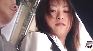 Fucker is giving a great quim massage to classy chick Riko Tachibana