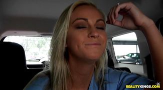 Lewd blonde maiden Krystal Carrington eager to suck and fuck her bf